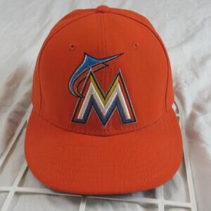 Miami Marlins On-Field Fitted Hat/Cap 7 1/4 Orange MLB